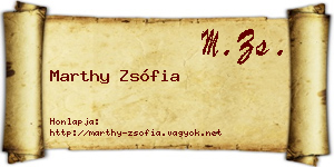 Marthy Zsófia névjegykártya